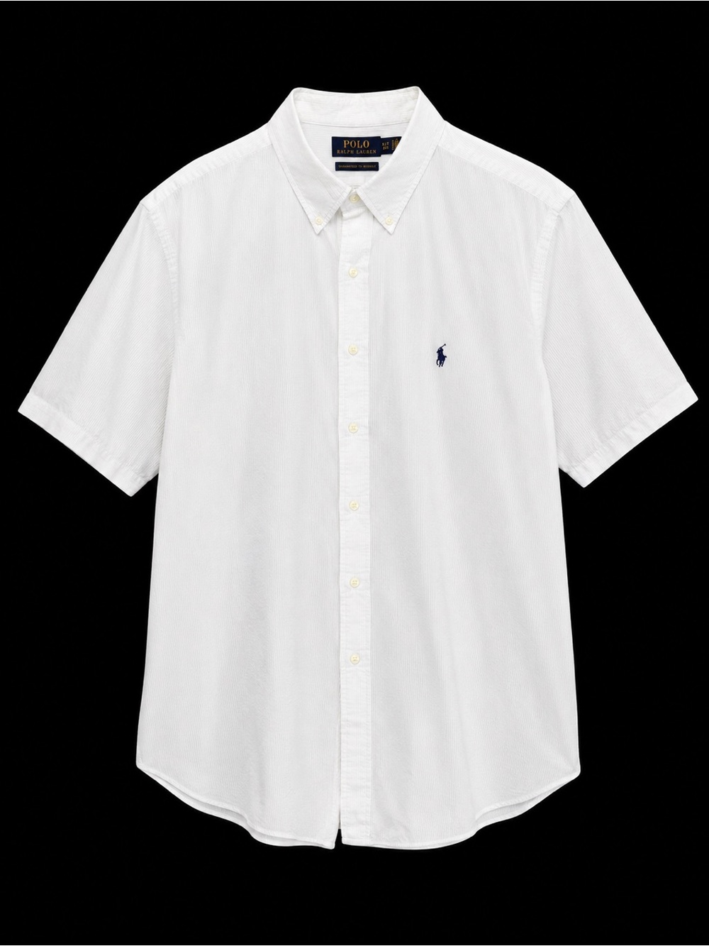 Polo by Ralph Lauren Big & Tall White Seersucker Short Sleeve Shirt -XLT